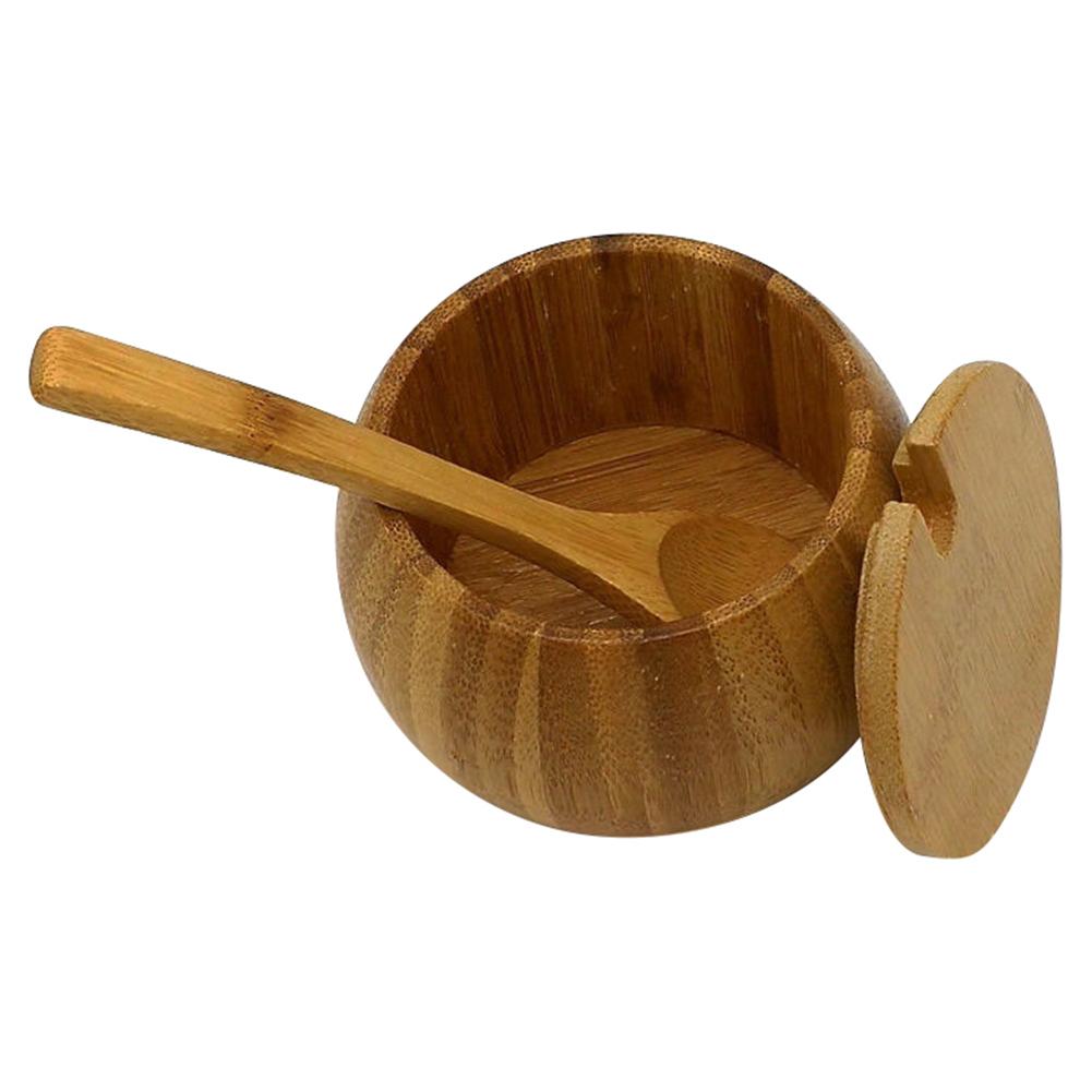 1pcs Spice Jar Bamboo Seasoning Box Kitchen Spice Storage Bottle Jars With Lid Salt Pepper Cumin Powder Bamboo Salt Can Box Tool