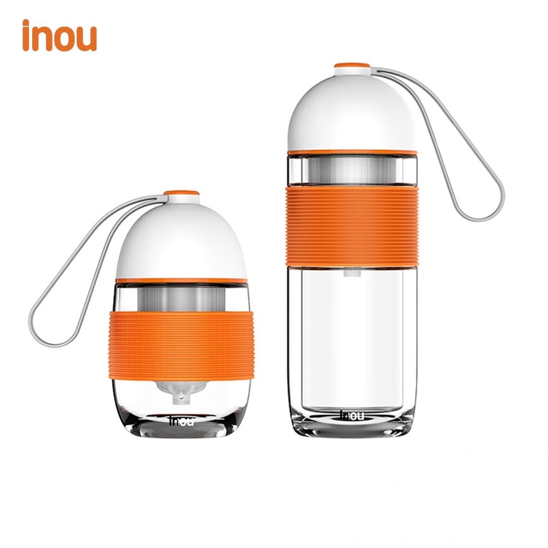 inou Double Wall Glass Water Bottle With Alkaline Water Ionizer Heat Resistant Travel Car Office Drinking Bottles
