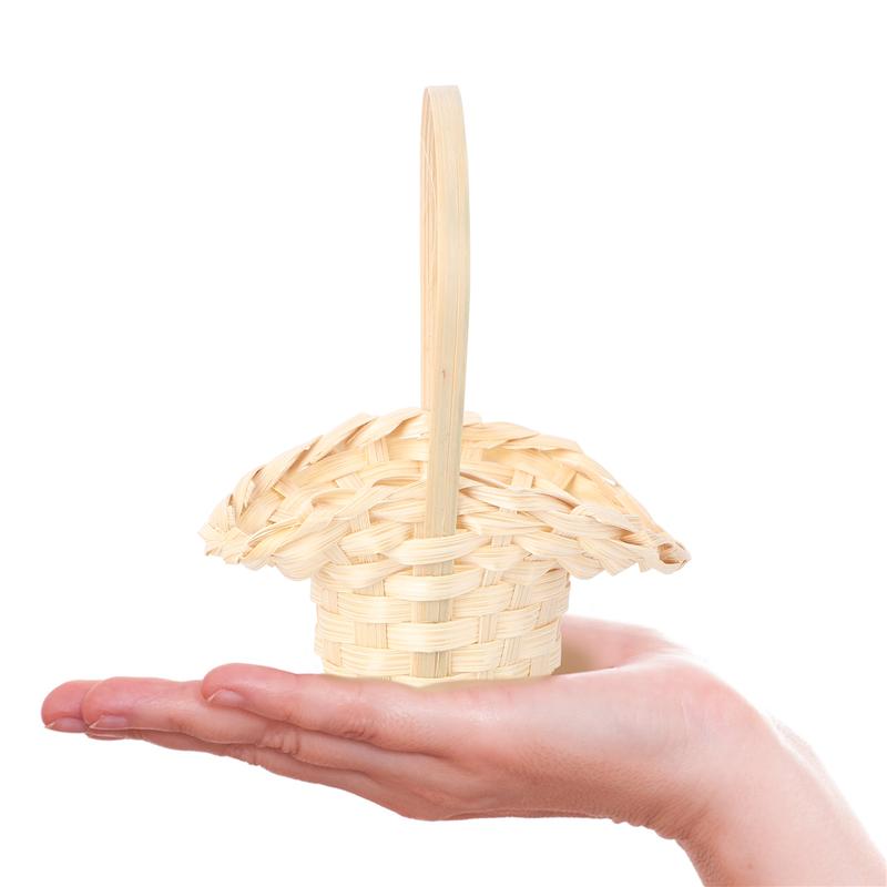 Mini canasta de flores tejida de madera, 5 uds., envases para flores, cestas de frutas, Cestas tejidas para envolver