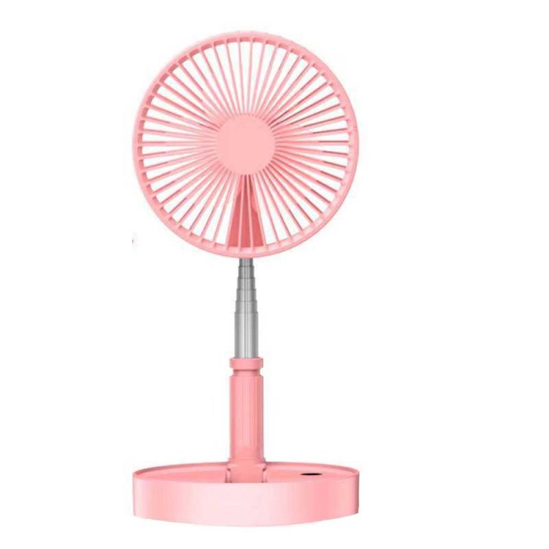 Mini ventilateur télescopique pliant Mini USB Rechargeable Portable dortoir lit bureau télécommande ventilateur électrique à vent élevé: pink no remote