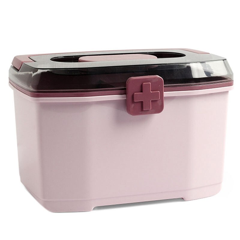 Storage Box First Aid Box Organizer Double-Layer Multi-Functional Portable Medicine Cabinet Family Emergency Box