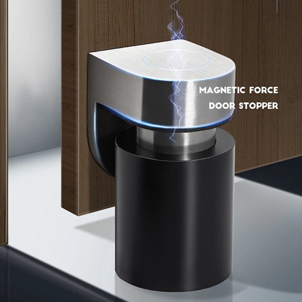 2 Pack Solid Stainless Steel Heavy Door Stop Door Retainer Cylindrical Floating Magnetic Door Stopper Furniture Hardware