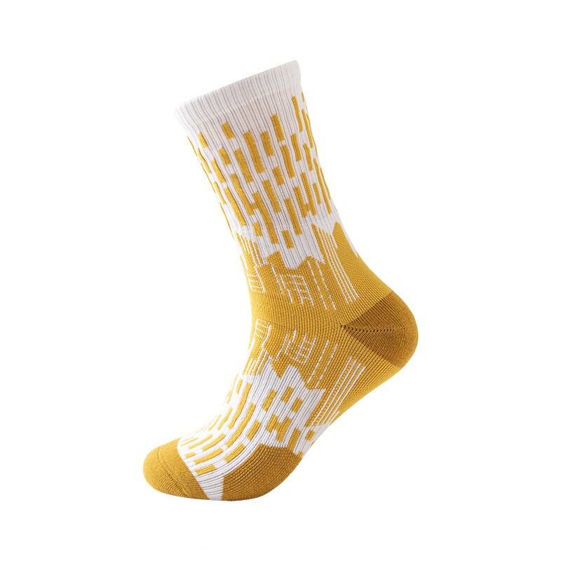 Superstjärna basketstrumpor elit tjocka sportstrumpor halkfria slitstarka skateboardhanddukstrumpor strumpor: Wz031- gula
