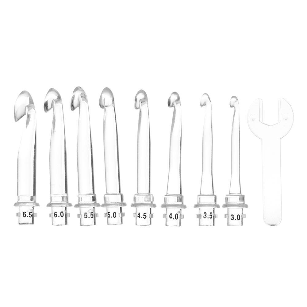 9 in 1 LED Crochet Hook Set Light Up Rechargeable Ergonomic Crochet Hooks Lighted Knitting Hook Tools With Crochet Hook Case