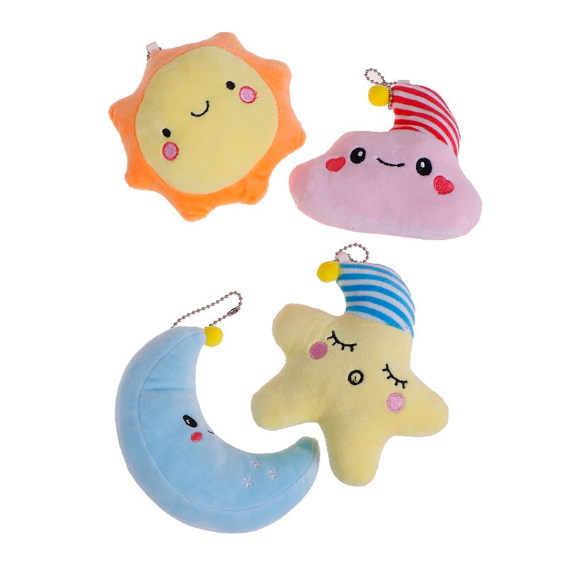 1PC dessin animé étoile lune soleil blanc nuage peluche pendentif doux jouets en peluche pour Bbay