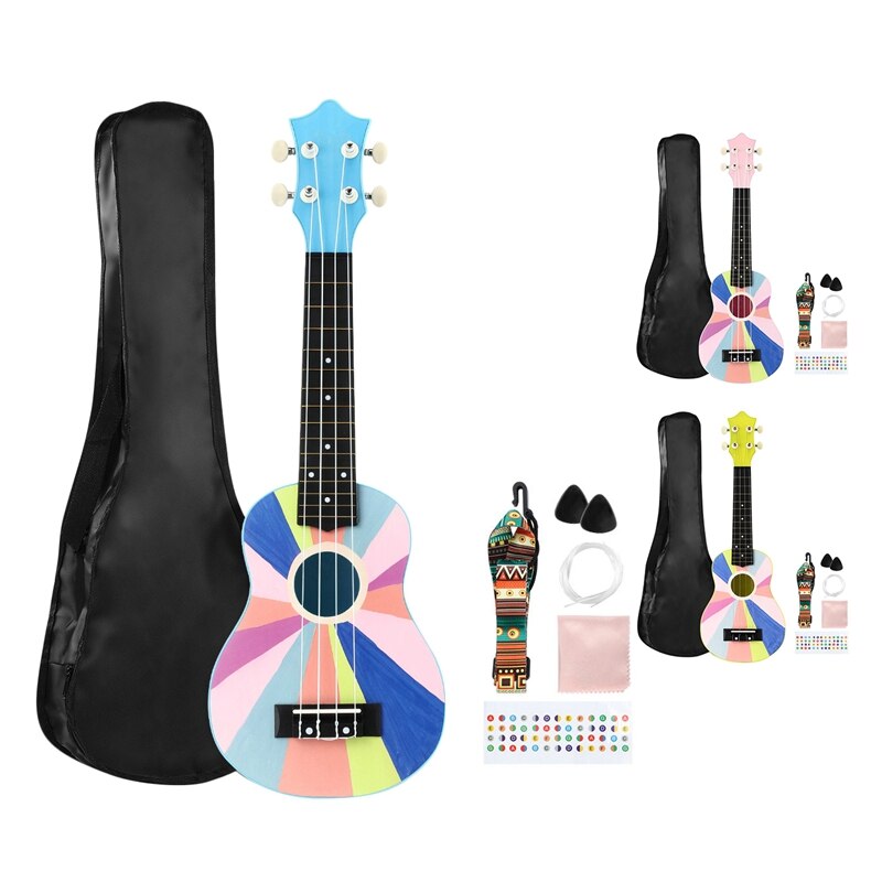 21 Inch Ukulele Kid Gitaar Vier String Hout Kinderen Ukulele Ukulele Uke Beginner Kit Kids Studenten Starter Beste Cadeau