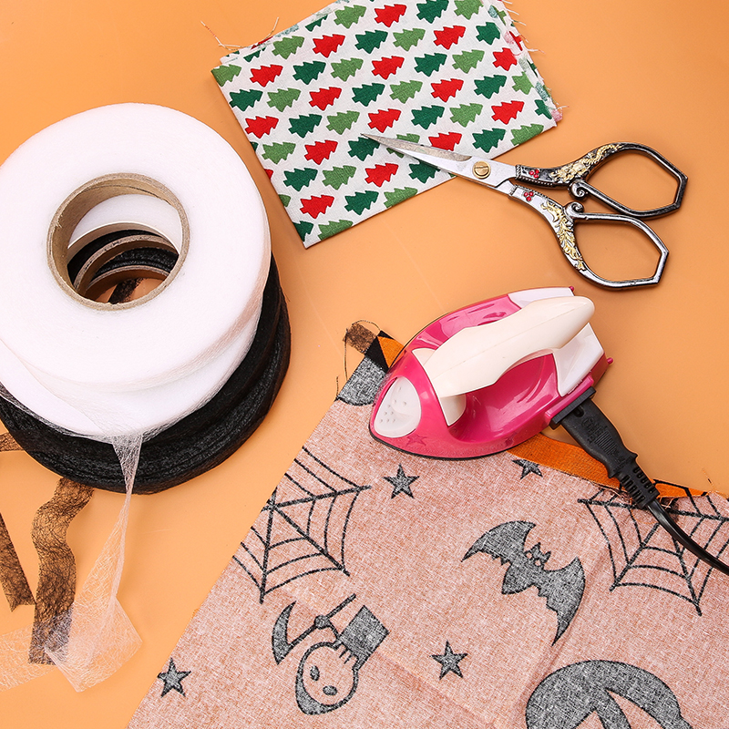 Fita para tecidos com cola adesiva, derrete em ferro, dupla face, patchwork, costura, acessórios de costura, diy