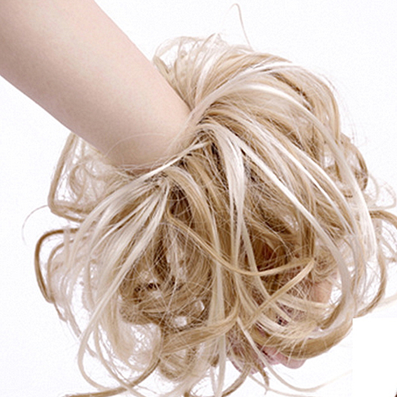 Synthetic Hair Ring Messy Wrap For Hair Extension Donut Curly Rubber Band Languid Women Hair Tail Ponytail Accessory