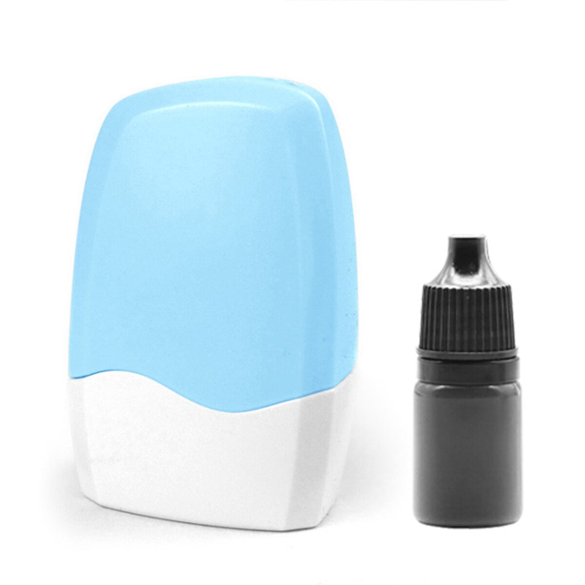 Sello de seguridad con código desordenado, sello portátil de autoentintamiento, antirrobo de identidad, 1 unidad: blue