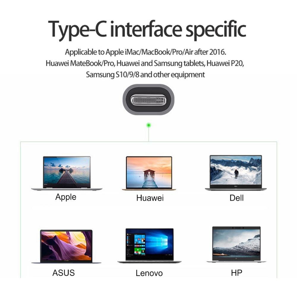 Usb C Hub Type-C 10-In-1 Multi-Poort Usb Docking Station Laptop Hubs Adapter voor Macbook Pro , , Hdmi-Compatibel