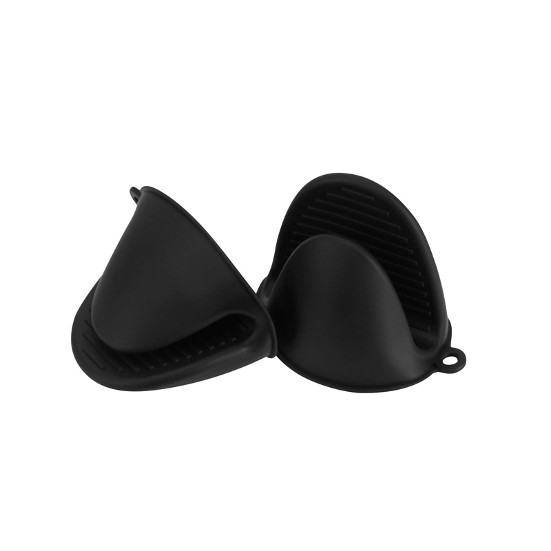 2 stücke Ofen Handschuhe Silikon Hitzebeständige Preis Handschuhe Anti Verbrühungen Nicht Unterhose Handschuhe Clips Topf Halfter Kochen Backen Ofen handschuhe: Schwarz