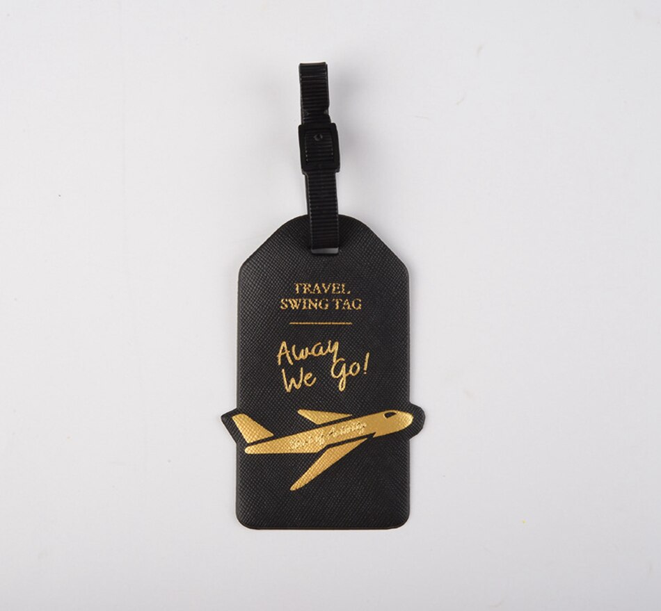 Travel Accessories Aircraft PU Leather Luggage Tag Women Men Portable Label Suitcase ID Address Holder Baggage Boarding: 2
