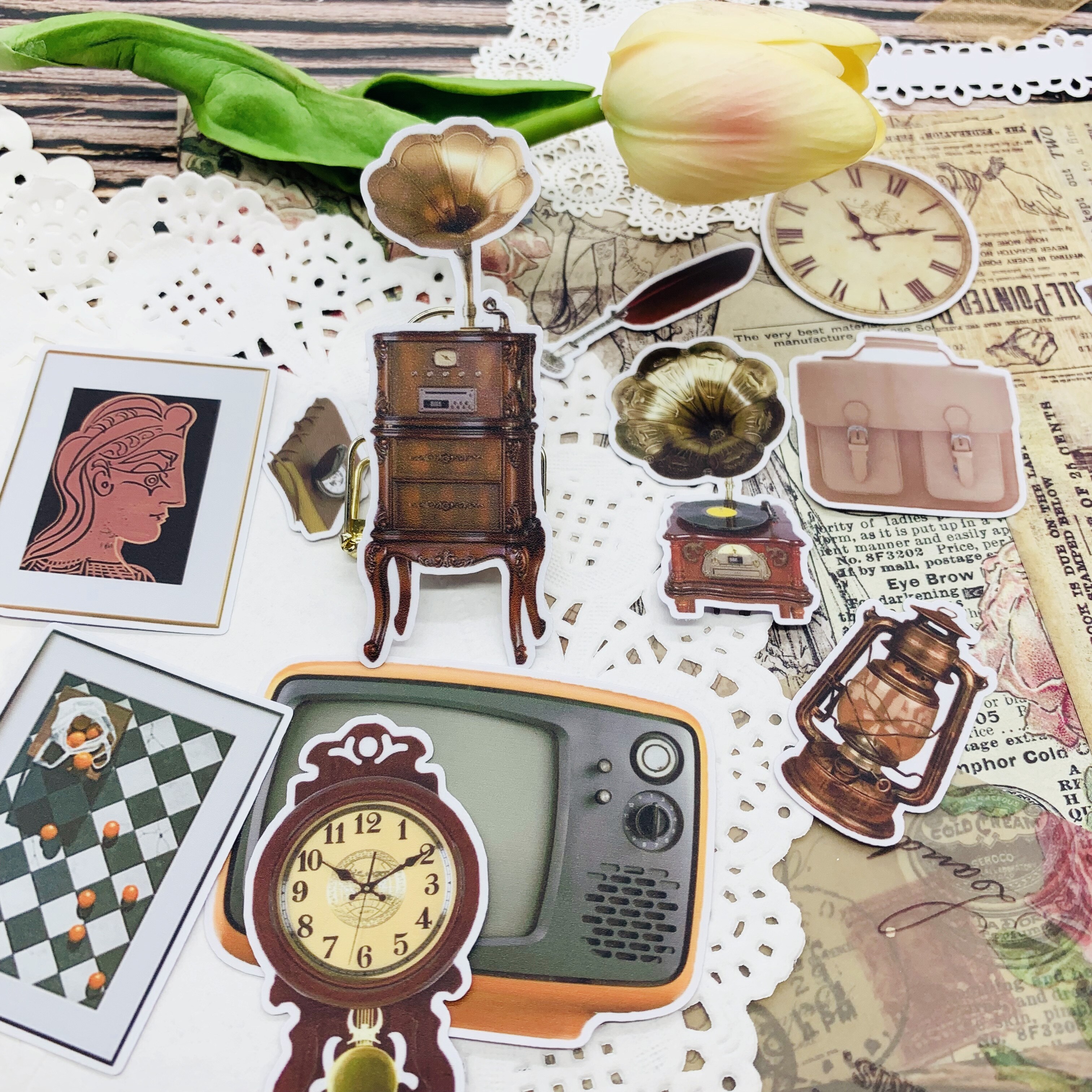vintage Furniture Stickers Crafts And Scrapbooking stickers kids toys book Decorative sticker DIY Stationery