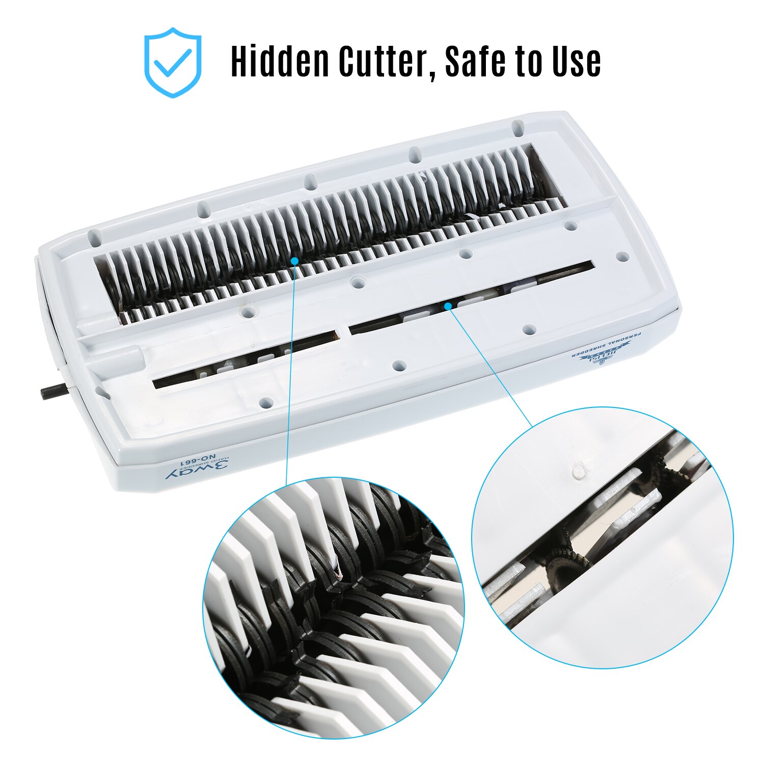 A4 Mini Portable Hand Paper Shredder 3-in-1 Household Manual Shredder Document File CD Credit Card Cutting Machine Tool