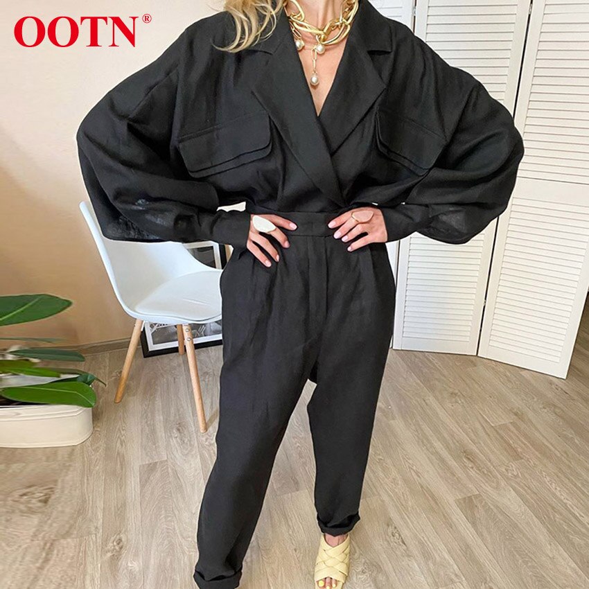 Ootn solida fickor skårade dam kavaj långärmad lös dubbelknäppt fladdermus ärm dam kavaj höstkappa dam