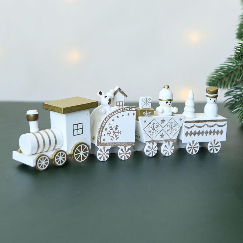 Ozdoby Świąteczne Pociąg Dekoracja Imprezowa Drewniany Mały Pociąg Boże Narodzenie 2025 Dekoracja Domu Navidad kolęda Prezenty na Nowy Rok Festiwal