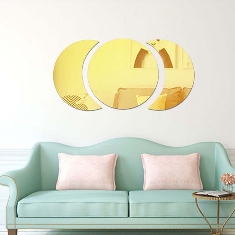 Spiegel Stickers Plastic Ronde Maan Behang Home Decoratie Diy Muur Decor Home Decor Art 3D Muur Spiegel Stickers