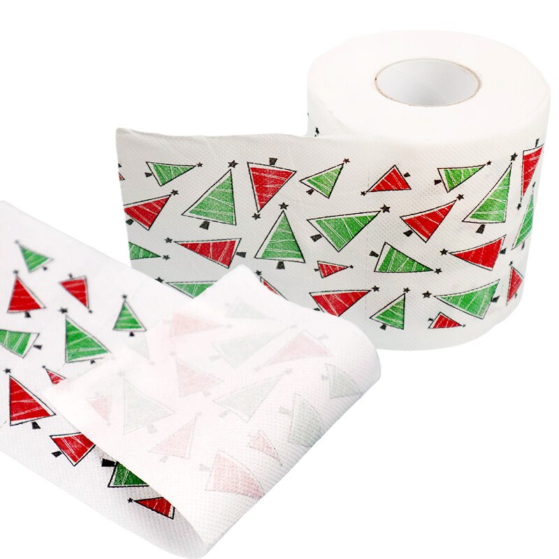 2 Couches Noël Santa Claus Deer Toilette Toilette Papier Tissus Salon