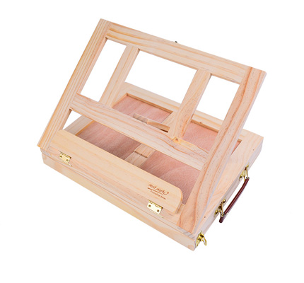 Caballete ajustable multifuncional con caja de madera integrada mesa de pintura de dibujo artístico, Maleta de pintura al óleo, suministro de Arte de escritorio: A