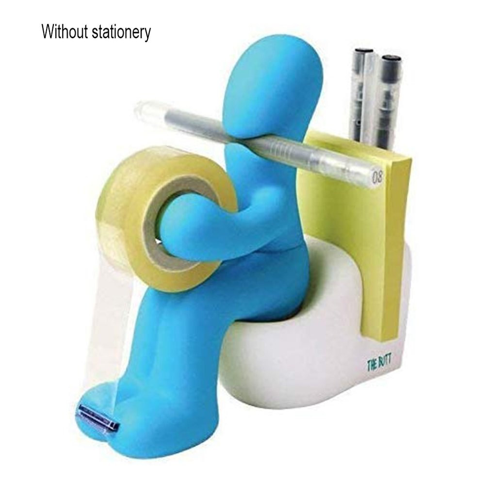 Tape Dispenser and Supply Station Funny Accessory for Office Home or School Adhesive Tape Holder Cool: blue