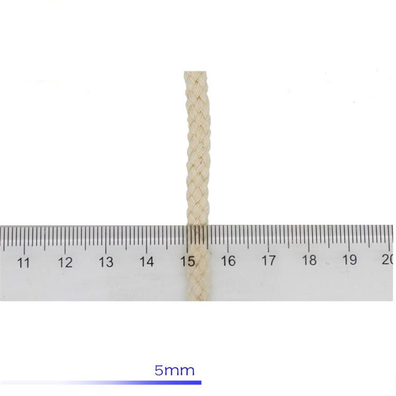 Reb snor 5mm*10m otte-strenget hul farvet bomuld macrame snor hvid rød sort special hvid reb ask håndlavet gør-det-selv reb