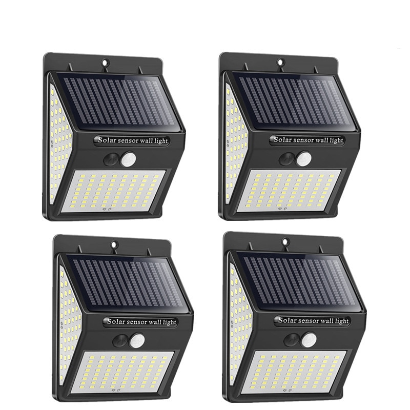 20/100/144 ledet solenergi ledet lys utendørs lampe pir bevegelsessensor vegglamper sconce vanntett solcelledrevet til hage gatelampe