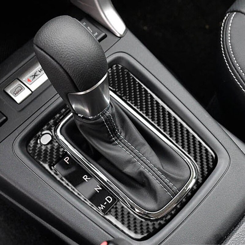 Car Gear Shift Panel Cover Sticker Interior Trim Carbon Fiber for Subaru Forester Accessories LHD
