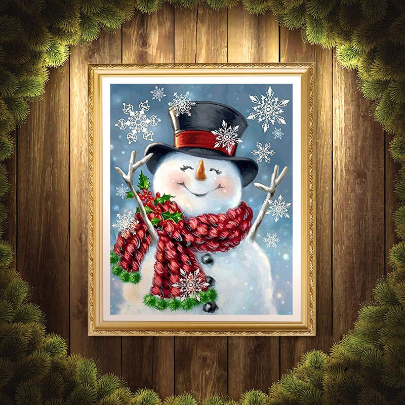 DIY 5D Diamond Painting Number Kit Snowman Rhinestone Pictures Arts Home Wall Decor Diamond Painting-30
