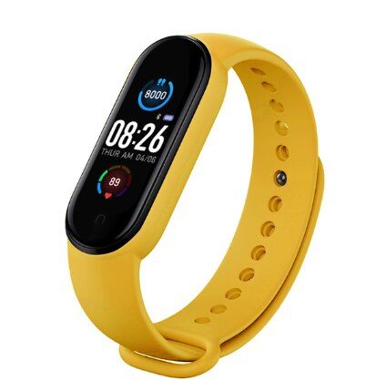 M5 Smart Wristband Sport Smart Bracelet Heart Rate Blood Pressure Bluetooth Call Play Music Heart Rate Monitor Smart Watch: Yellow