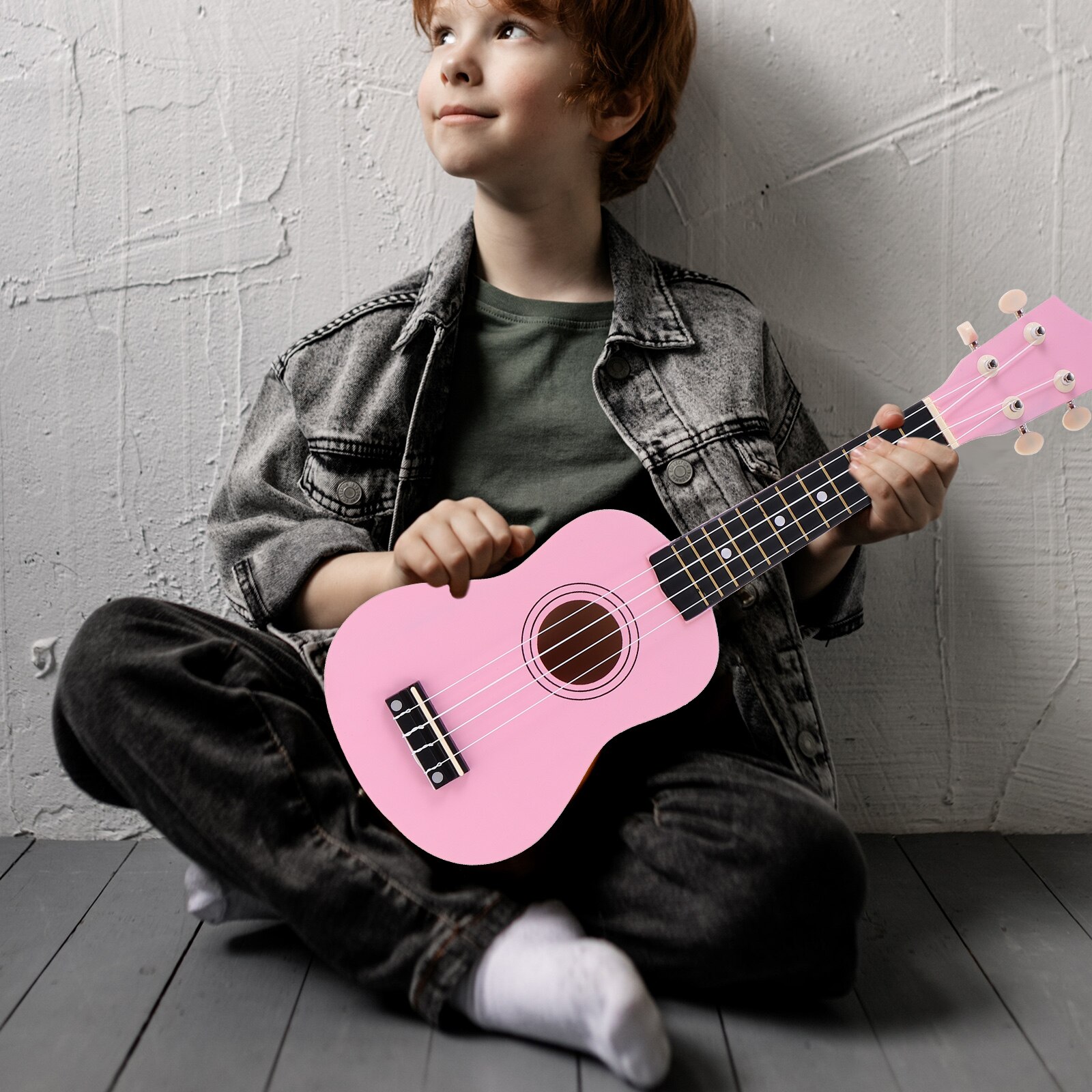 1Pc Ukulele Beginner Acoustic Instrument Lovely Kids Playing Ukulele