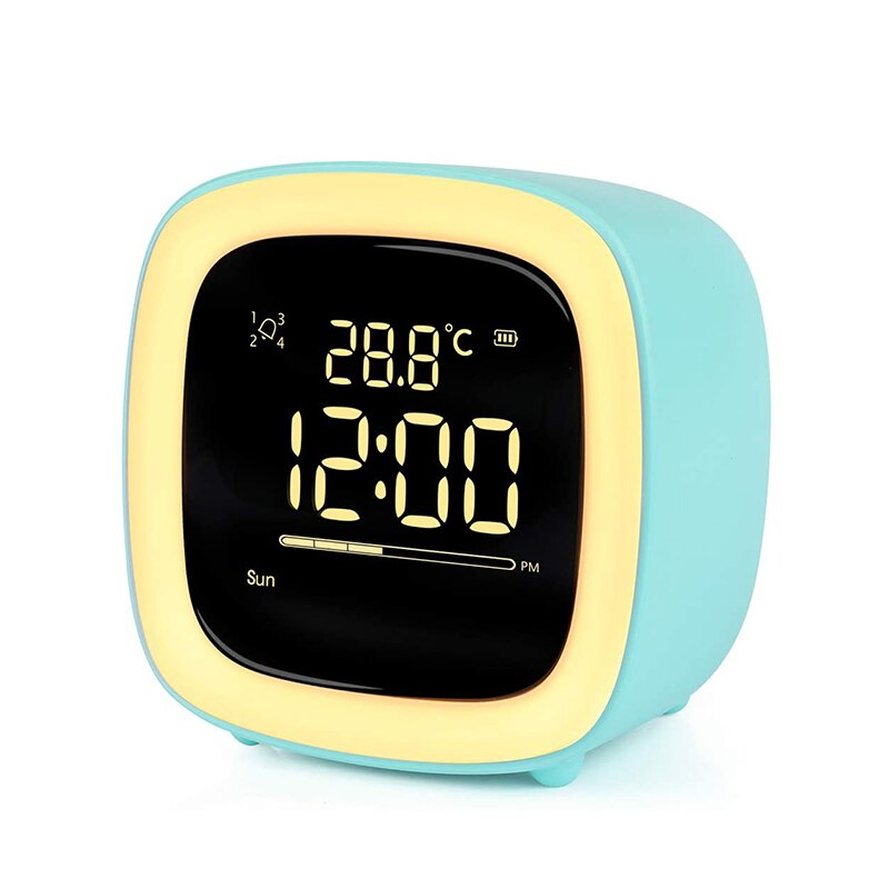 Cut Digital Alarm Clock Cartoon Night Light Desk Alarm Clock Rechargeable Battery, Christmas for Kids