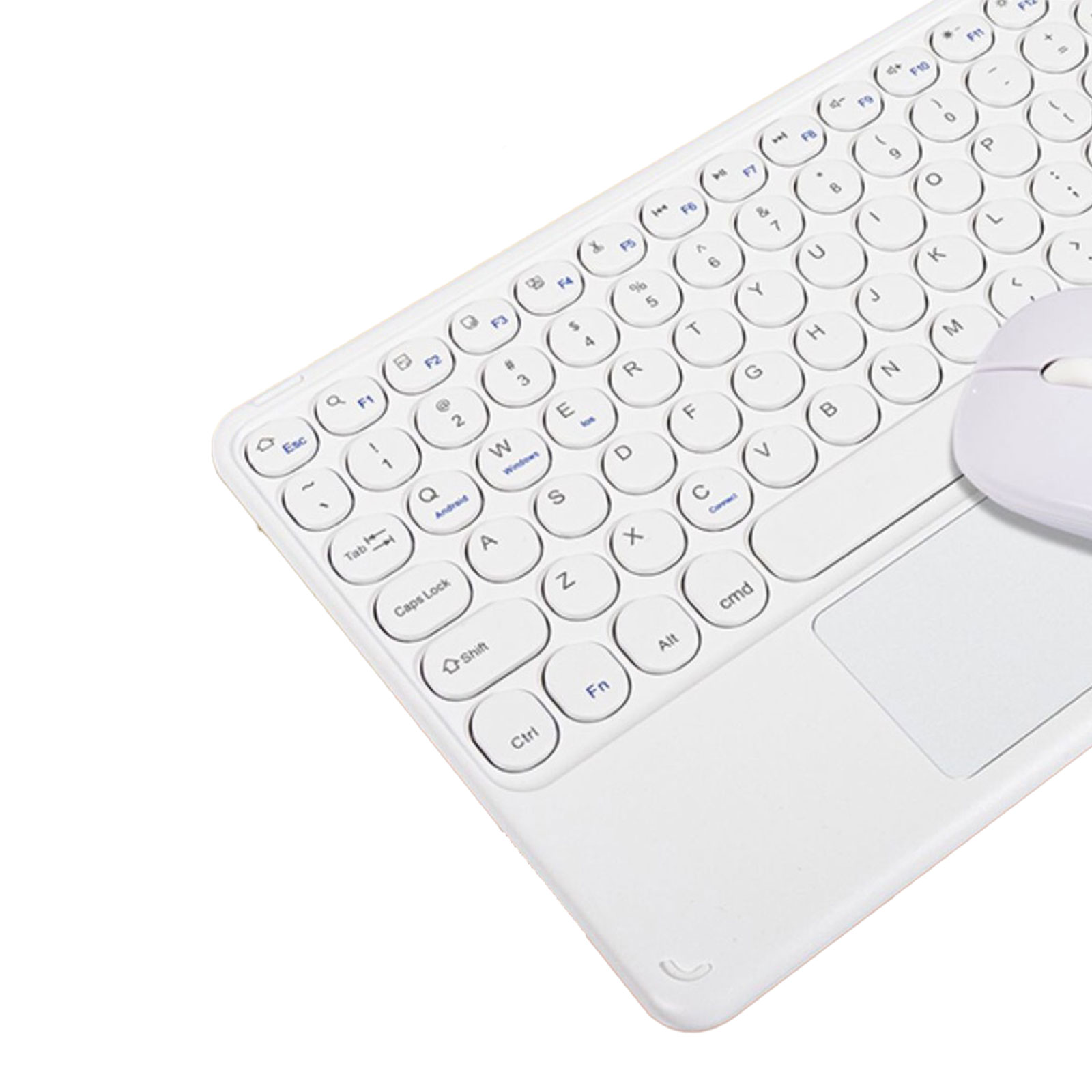 Wireless BT Keyboard Teclado Retro Round Key Keyboard And Mouse Set For Samsung Xiaomi Touchpad For IPad Pro11 Keyboard