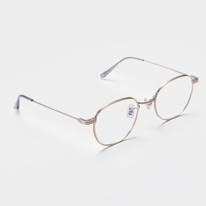 Ultralight Prescription Eyeglasses Frame Women Round Myopia Optical Korean Gentle Leto Titanium Glasses Frame for Men women: Gold