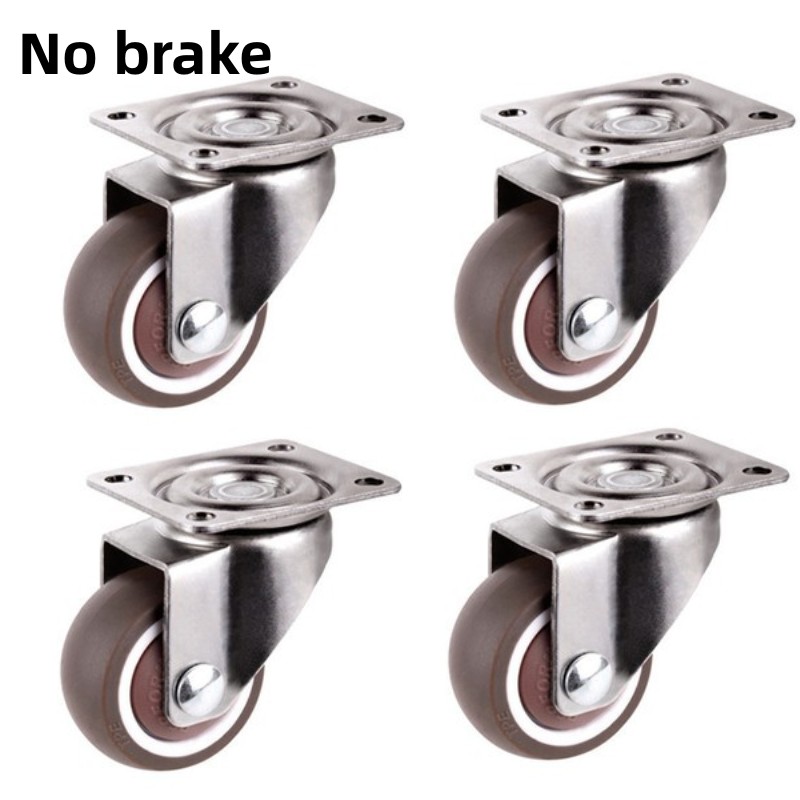 4 stuks meubelwielen zwaar universeel mute-wiel 360 ° Draaibare rubberen rol voor platformwagenstoel huishoudelijke accessoires: 3 inch / Oranje