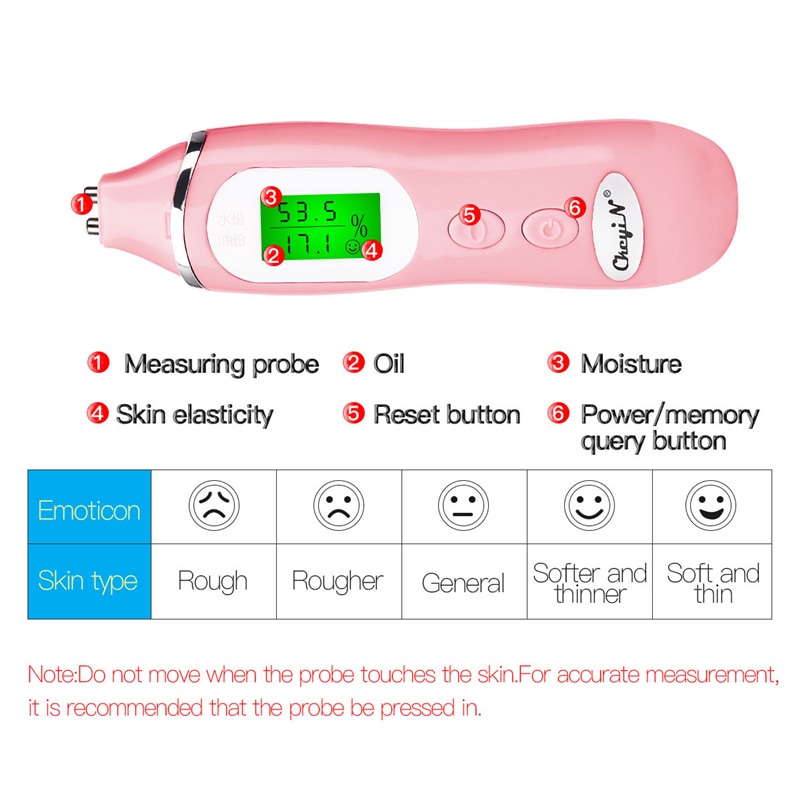 Precision Digital Analyzer Monitor for Skin Moisture Oil Skin Testing Tester Pen Face Clean Care Tool + Facial Sauna Steamer 35