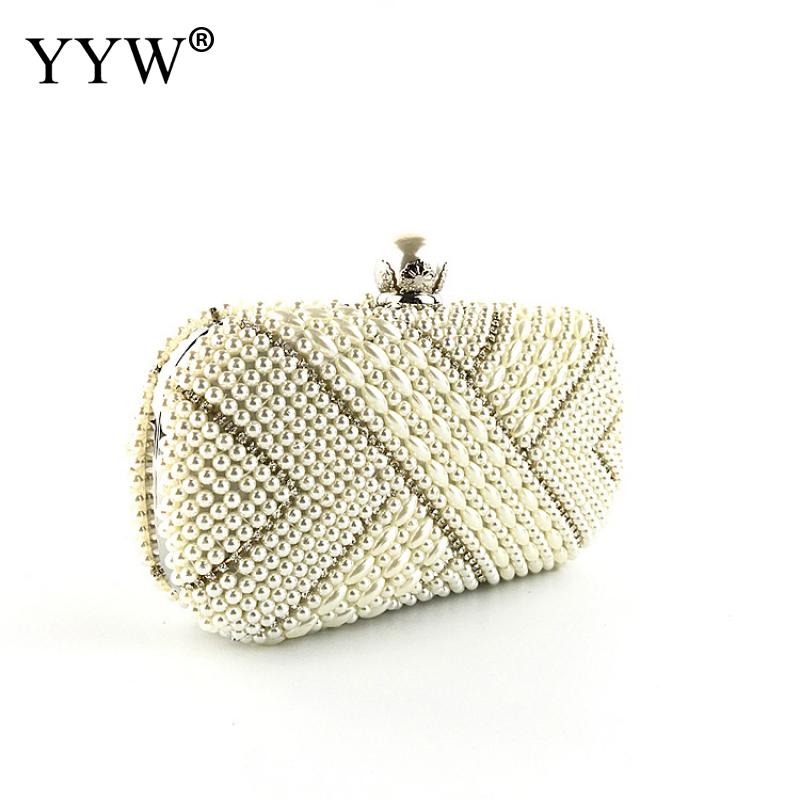 Bruiloft Kraal Handtas Koppelingen Lady Wedding Portemonnees Party Purse Rhinestone Zakken Kristal Avondtasje Parel Clutch Bag Doos Voor Vrouwen
