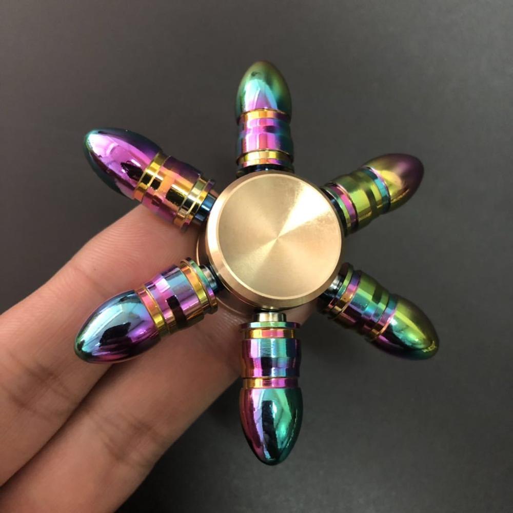 Copper Hand Spinner Fidget Metal Bearing Edc Finger Electroplate Hybrid Aluminum Alloy Metal Fidget Children Relieve Stress: 18