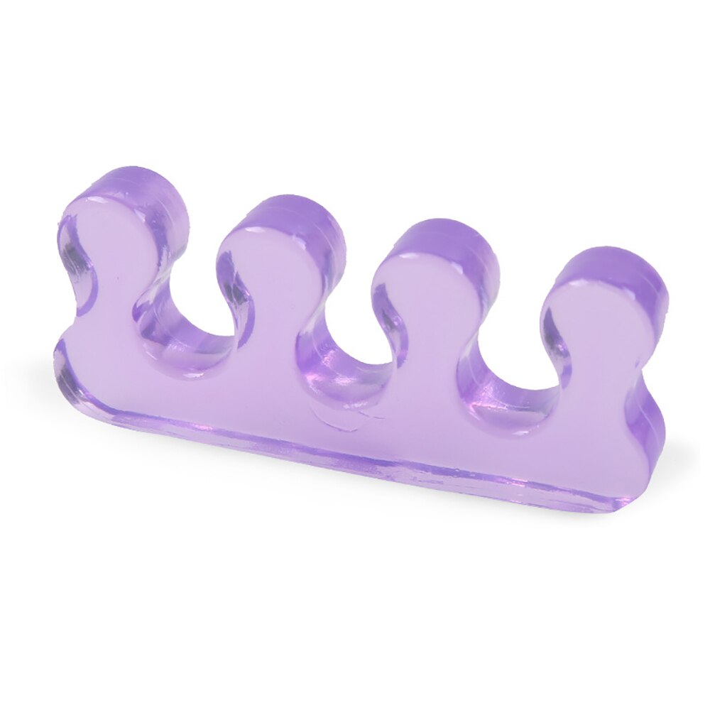 Separador de dedos de silicona para pedicura, espaciador de dedos Flexible, Alisador, herramientas de Arte de uñas, manicura, pedicura para el cuidado de los pies, 2 uds.: Morado