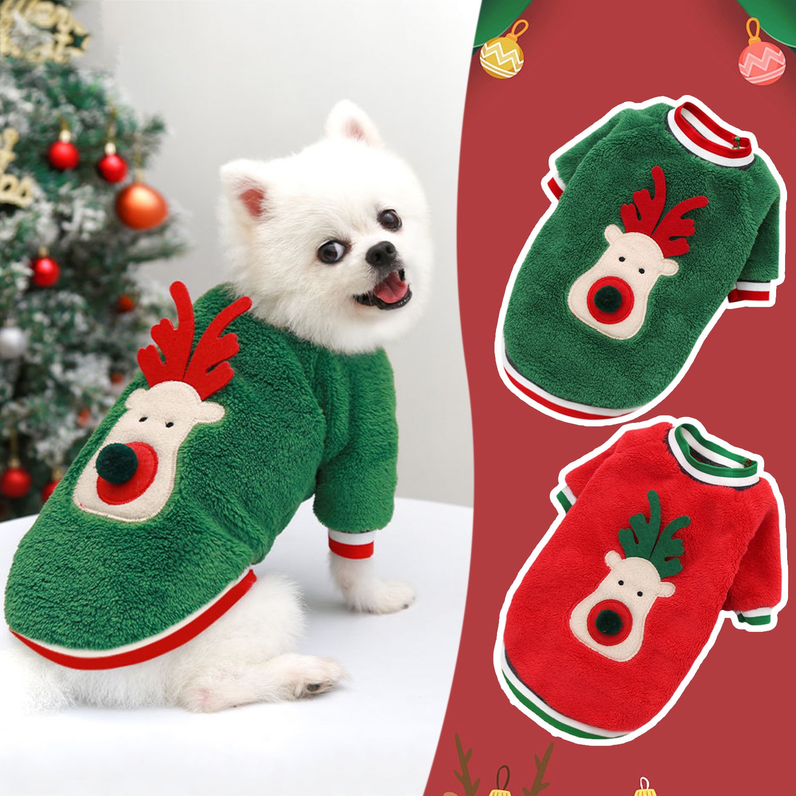 Ciepłe zimowe ubrania dla psów śliczne świąteczne ubranko dla psa polarowe psy domowe kostiumy dla buldoga francuskiego chihuahua Ropa Para Perro