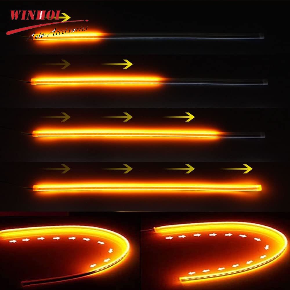 Flexible Led Strip Lights RGB DRL Daytime Running Lights Sequential Switchback Led Strip Neon Auto Headlight Decorative Lamp