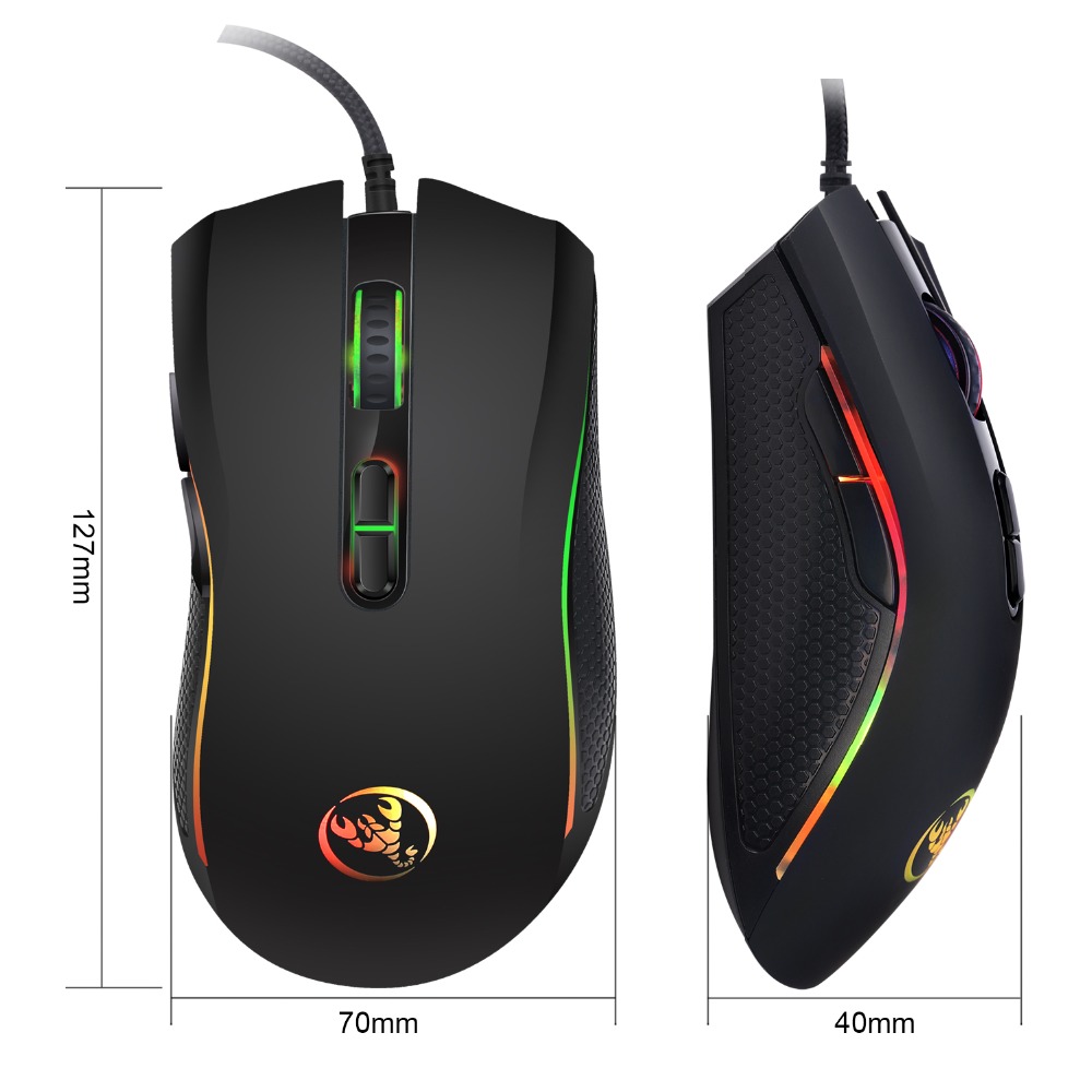 A869 Wired Mouse 3600 DPI 7 Buttons 7 Colors ABS Material Frosted Feel Optical Mice Gaming Mause For Desktop Computer Notebook