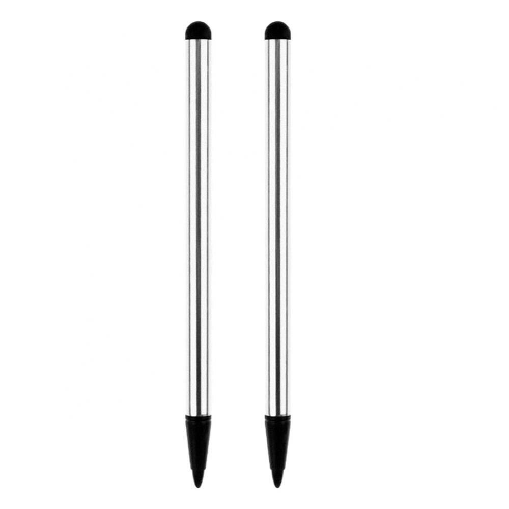 Universele 2 Stuks Capacitieve Pen Touch Screen Stylus Potlood Voor Iphone/Samsung/Ipad Tablet Multifunctionele Touchscreen Pen: Silver 2pcs
