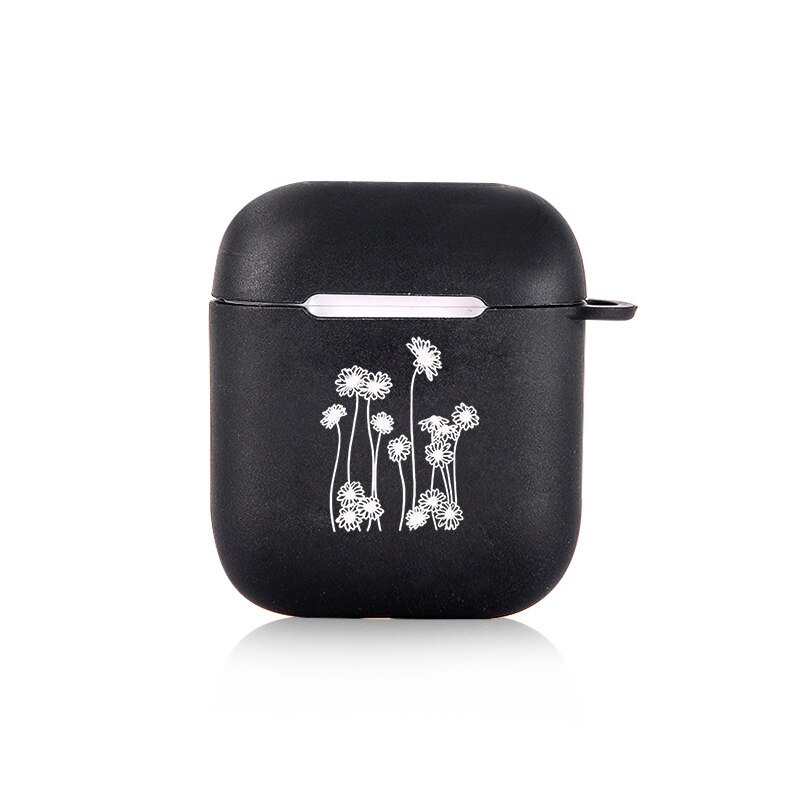 Caso del fumetto Nero Per Aria Baccelli Per Apple airpods Custodia Morbida Linee Di Lusso Fiori Auricolare Bluetooth Custodie Per Airpods Cuffia: I01043S