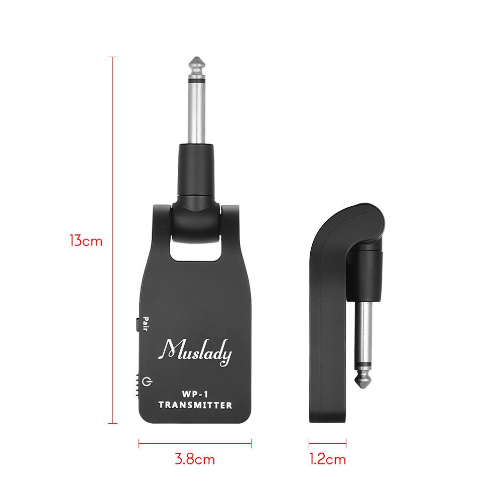 Muslady 2.4G Wireless Guitar System Transmitter & Receiver Built-in Rechargeable Lithium Battery 30M Transmission