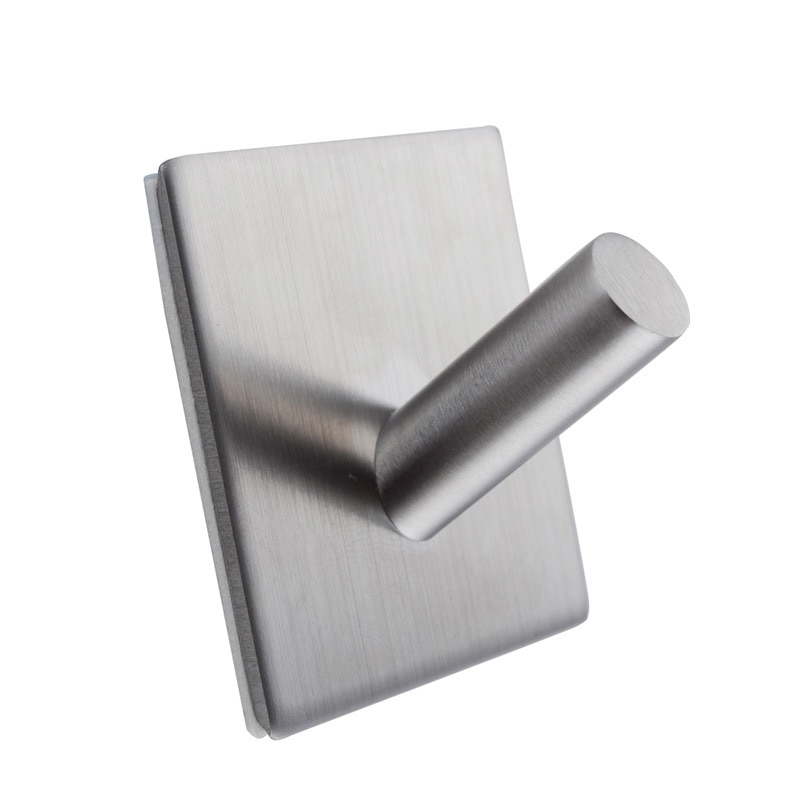 Gancho autoadhesivo de acero inoxidable con 1/2/4 ganchos para llaves, Soporte para Baño, cocina, montaje en pared, ganchos multiusos E2S