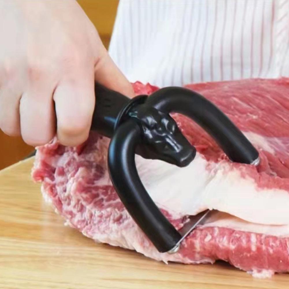 Handheld Meat Cutter Tools Kitchen Gadgets Slicer Fat Beef Cutter Trimmer Meat Pork N2J9