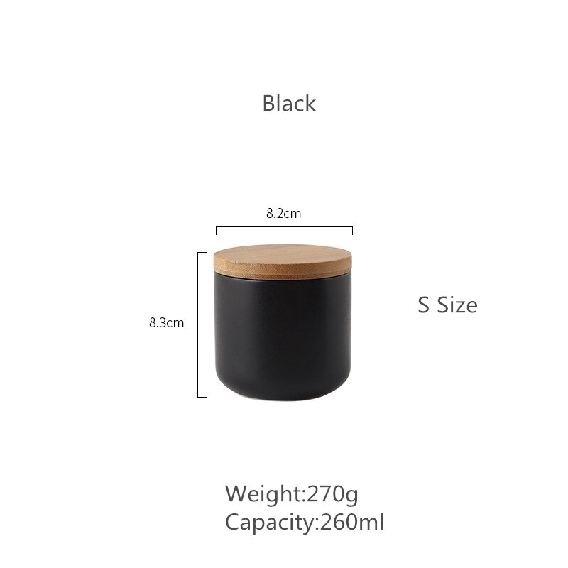 SML Nordic Koffie Opslagtank Keuken Opslag Container Suiker Thee Kruidkruik met Deksels Keramische Opslag Flessen en Potten: black- s size