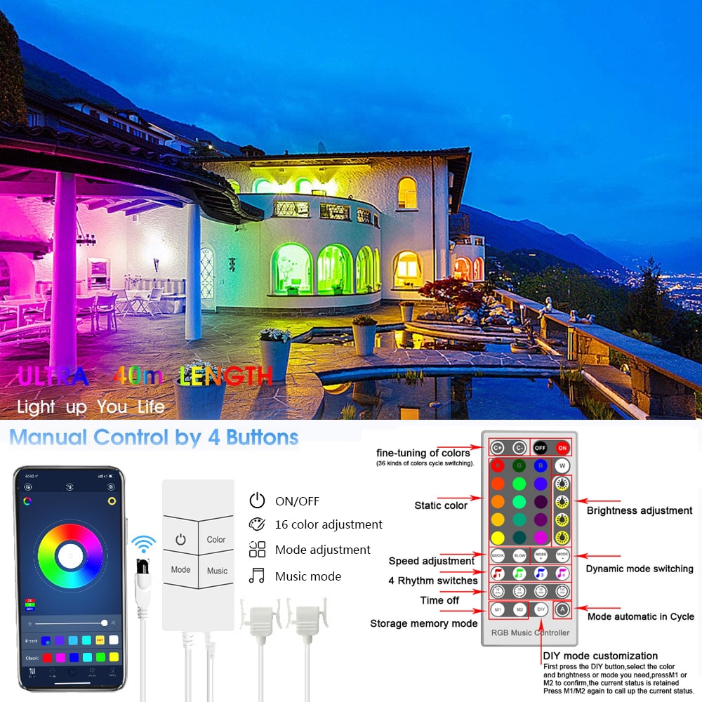 Led Light Strips Wifi Rgb 5050 Werken Met Alexa Google Assistent Telefoon App Diy Kleur 24V Tv Computer Slaapkamer bluetooth Luces Led