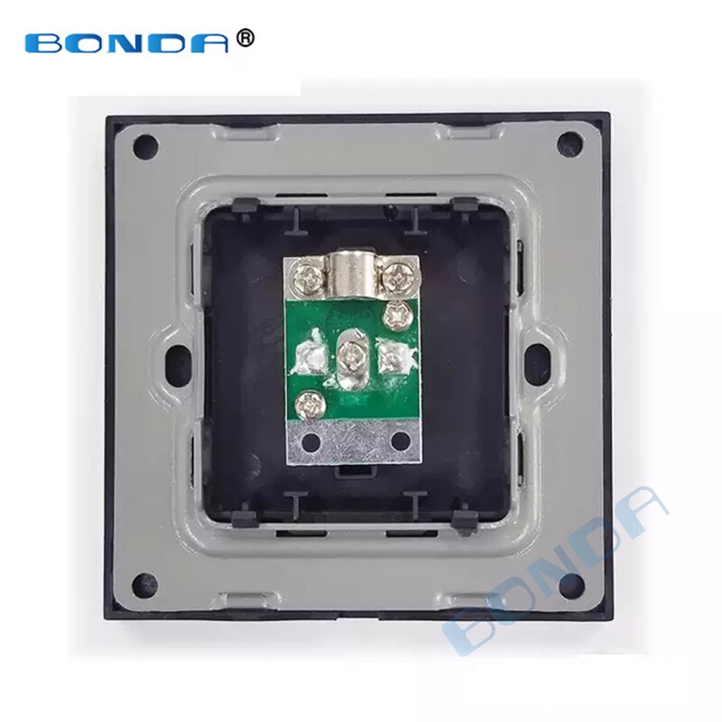BONDA low current socket, Network socket, wall socket, coaxial wall-mounted output panel socket, crystal tempered glass 86*86mm