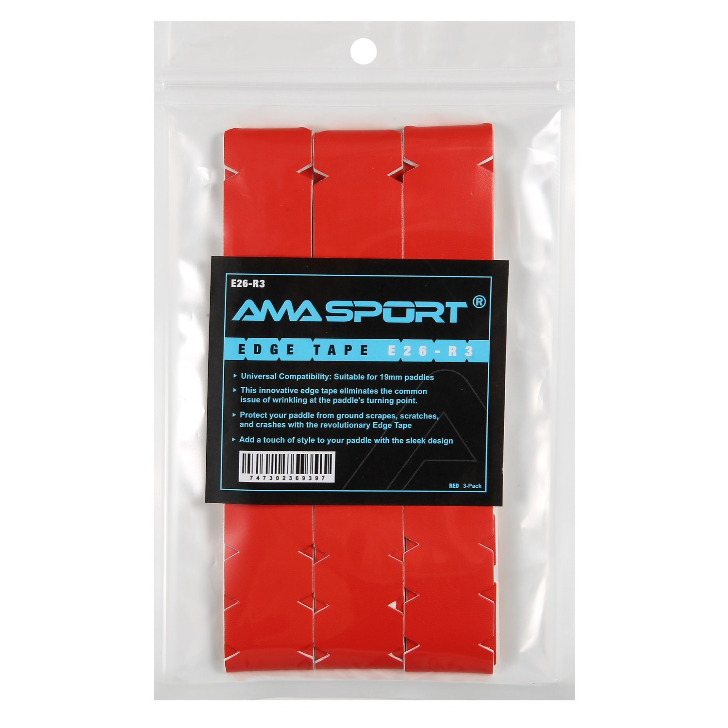 AMA SPORT Pickleball Paddle Protection Tape Gradient Color-Racket Edge Protection Tape -Fit Perfectly Curved Edge -No Wrinkling: DEEP BLUE